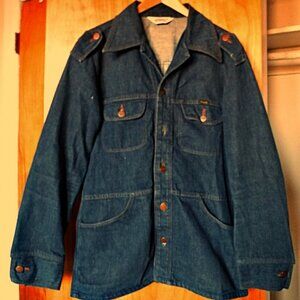Wrangler Vintage 70s Denim Workwear Chore Jacket Coat